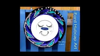 DIY-A Moon Hub Cap Art By Miss Jones #Hubcaps #Repurpose #Ford