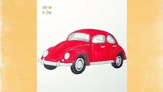 How to draw an old car | Easy vintage car drawing step by step 