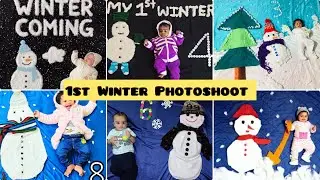 1st Winter Baby Photoshoot Ideas | Snow Man Theme Baby Photoshoot Ideas | Christmas Baby Photoshoot
