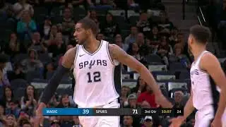 Kyle Anderson To LaMarcus Aldridge For The Dunk (Spurs vs Magic) 03/13/2018