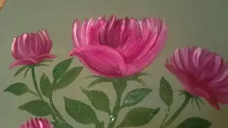 Simple hand painted flowers tutorial /How to make hand painted flower