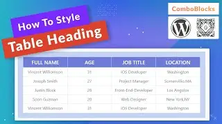 how to style table heading in Gutenberg?