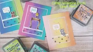 Cute Critter Valentine Cards with Distress Inked Backgrounds