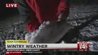 CBS46's Adam Harding is atop Brasstown Bald, the highest point in the state, where just a small