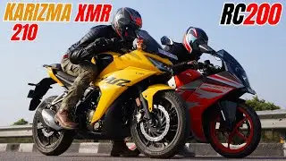Hero Karizma XMR 210 vs KTM RC200 Drag Race