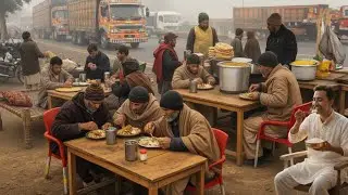 40 YEARS OLD MAN SELLINGBREAKFAST AT ROADSIDE | STREET FOOD PAKISTAN | PAKISTANI DESI NASHTA