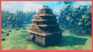 Valheim Building a japanese castle (大阪城) (Osaka Castle)