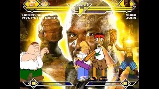 SK MUGEN - Homer Simpson & MvC Peter Griffin vs Shaq & MvC Juan + Homer Kut Out (Me) vs Piccolo
