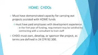 Home Investment Partnership Program (HOME)