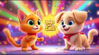 Dogs vs Cats Showdown! 🐶🐱 | Hilarious Dance Song for Kids | Adorable 3D Animation! @curiouspawclub