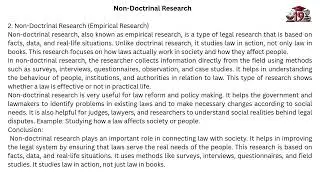 Non Doctrinal Research