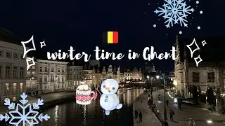 Walking through St. Michael's Bridge in Ghent | Winter in Belgium