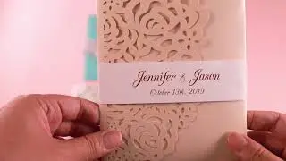Tiffany Pocket Wedding Invitations with Silver Glittering Background  -Pro Wedding Invites