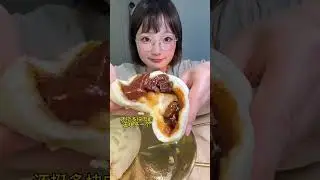 #Food streaming#Chewing sound#Congee with preserved eggs and lean meat#Big buns eating con