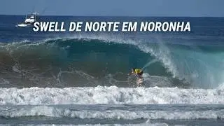 North swell in Noronha: Cacimba do Padre is pumping with the Surfguru crew.