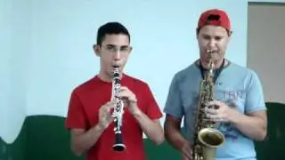 sergio e sandiego tocando brasileirinho, sax e requinta.