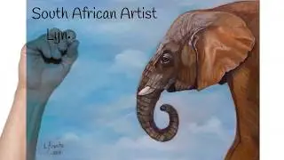 Elephant Oil Painting by Lynette Fouche