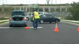 Collapsible Traffic Cone Police Office Demo - Setting up