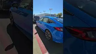 2025 Honda Civic Hatch Hybrid Sport Touring in Boost Blue Pearl! #civichatchback #honda
