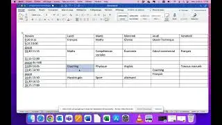 Tutoriel Microsoft Word  - Créer un tableau d'horaire