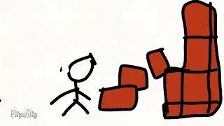 Stickman throwing bricks