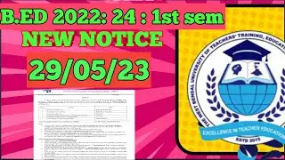Wbuttepa new notice published / Bed 1st sem new notice published