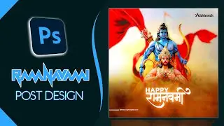 Ram Navami Banner  poster Design in Photoshop || राम नवमी 2021 || festival photoshop tutorial.