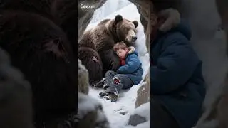 The Bear and the Boy 🐻❄️ | A Heartwarming Survival Story #shortfeed #shorts