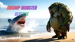 Alien Surfer and Great White Shark VS Swamp Monster !!! #kingkong #megalodon #iceage #alien