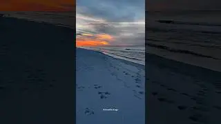 Cloudy morning unfolds into an unforgettable orange sunrise over the ocean #beach #ocean #sunrise