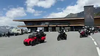 Can-Am Spyder & Bikes Ride Out of Timmelsjoch Pass, Austria