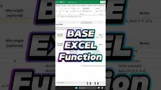 Excel A&ndash;Z in 60s: BASE &mdash; Convert to Binary & Hex #Excel #BASE #ExcelShorts #ExcelTips #Binary #Hex