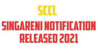 Singareni Notification Released 2021| SCCL Notification Released 2021 | SCCL | Singareni Jobs 2021