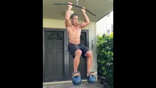 Day 244 FitPro Hawaii Workout - Double 12 kg. Kettlebell Pull Ups + Lunges -January 13, 2021 3:53 pm