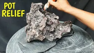 Cara membuat pot relief dari batu cadas