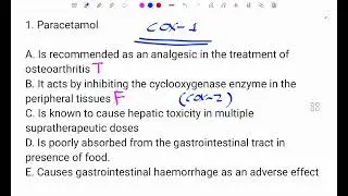 External pharmacy exam past paper mcq about paracetamol