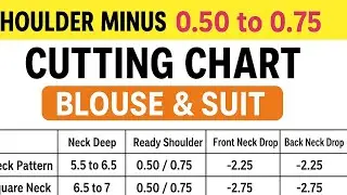 Shoulder Minus Cutting Chart | Blouse & Suit | Easy Formula