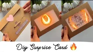 DIY surprise 😮 card for birthday gift | Burning card | Fire card | Unique cards for birthday 🎂