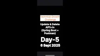 Day-5 🚀 Technical Growth Challenge:Update & Delete APIs in Microservices (Spring Boot +&nbsp;Postman)!🚀