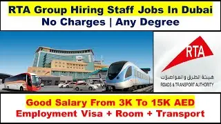 RTA Group Hiring Staff Now In Dubai With Free Employment Visa + Room | No Charges Directly Hiring