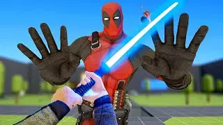 LIGHTSABER Slices Through Deadpool - Bonelab Mods