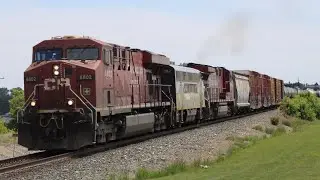ULTRA RARE! MUST SEE! CP freight train with B&A F3A 502 locomotive at Ogden on the Brooks Sub.
