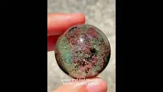 Clear Green and Red Phantom Quartz Crystal Sphere #crystal #collections #minerals
