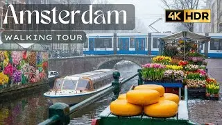 Amsterdam Walking Tour 2026 : Flower Market, Canals & City Center [4K 60fps HDR]