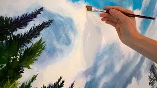 Cedar Lee Sky & Trees Painting: 