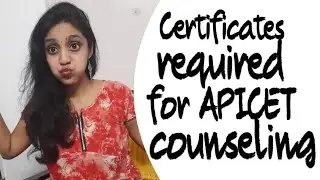 #apicet #apicet2020 Certificates required for APICET and TSICET counseling