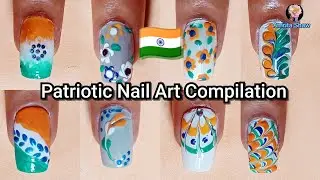 Indian Independence Day Nail Art Compilation #nailsbyamrita #tricolour 