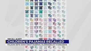 Children's pajamas recall alert