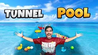 We Made a Tunnel Swimming Pool   हमने बनाया सुरंग में स्विमिंग पूल