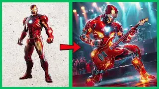 AVENGERS but ROCK STAR🤘 Transformations of Marvel and DC Heroes 2024